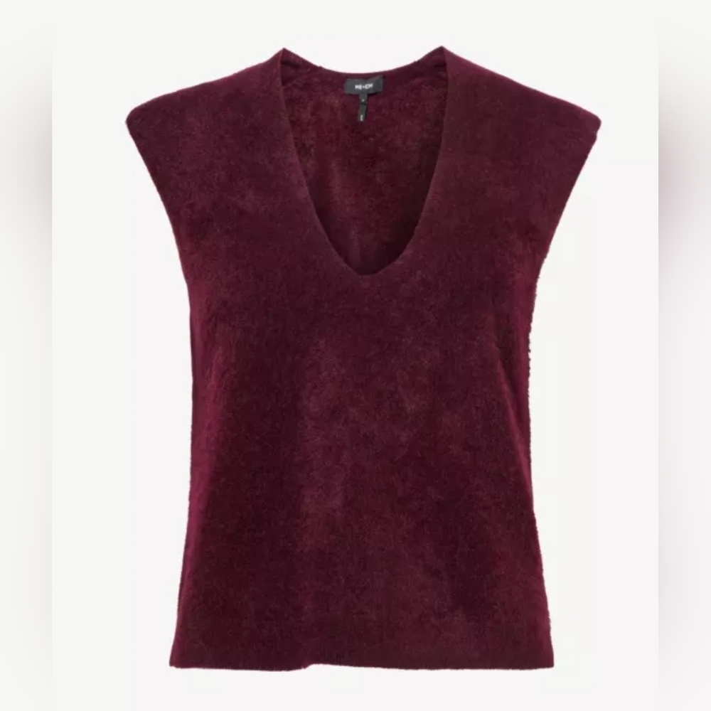 ME+EM V-Neck Brushed Cashmere Top Size Medium
